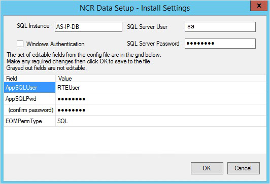 NCR Data Setup Utility