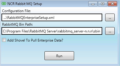 Running The NCR RabbitMQ Setup Utility