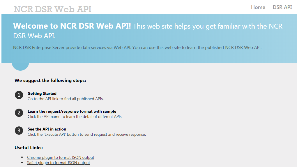 Accessing The NCR DSR Web API