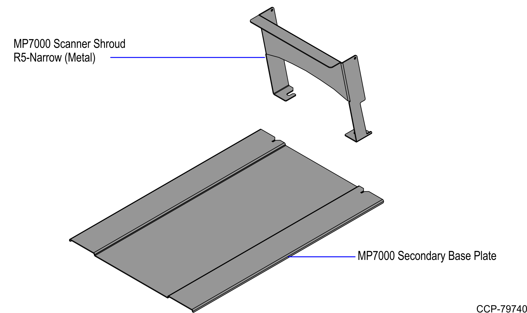 7357 k895 ncr 7895 scanner scale shroud and adapter plate