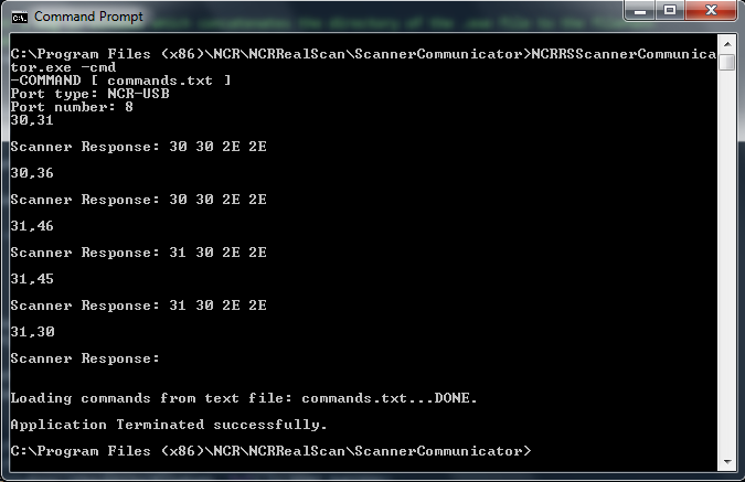 Running the command text file with commands list